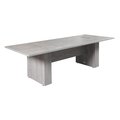 We'Re It Desk it, Ultra Premium Series 10'x4' Rectangular Powered Conference Table, Wire Management, Grey Oak UP12048-GO